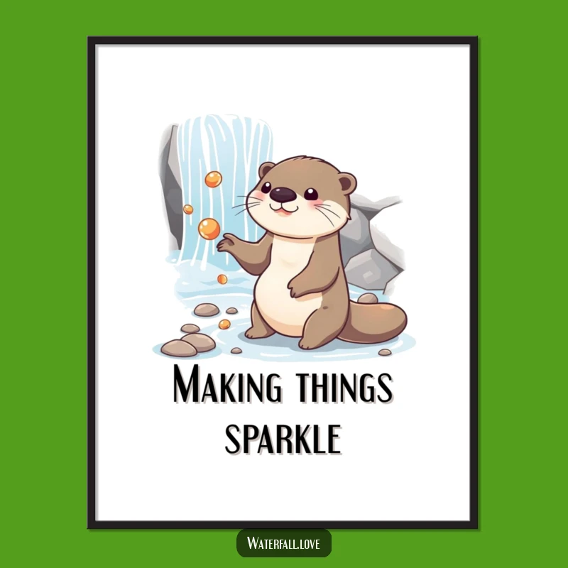 Funny Otter Digital Print: Instantly Add Playful Whimsy