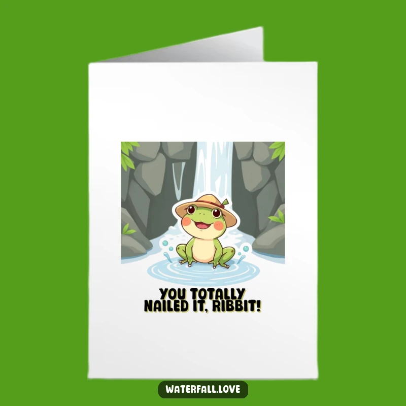 Free Printable Congrats Card: Funny Frog Hat Celebration - DIY Gift