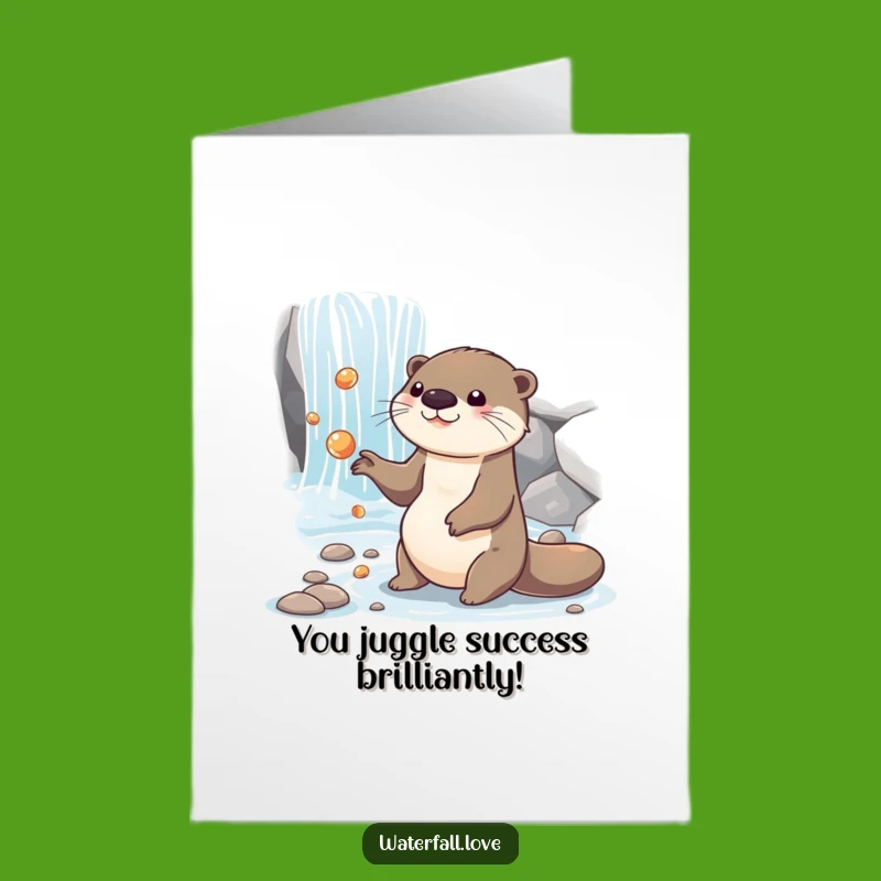 Free Printable Congrats Card: Otter's Juggling Act - DIY Celebration