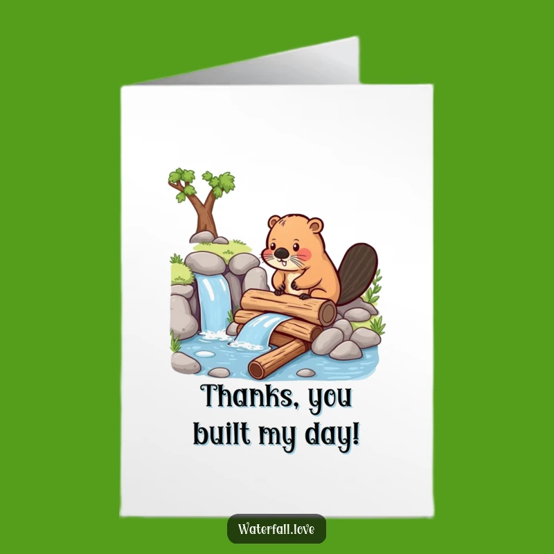 Free Printable Thank You Card: Beaver's Hard Work - Print Instantly