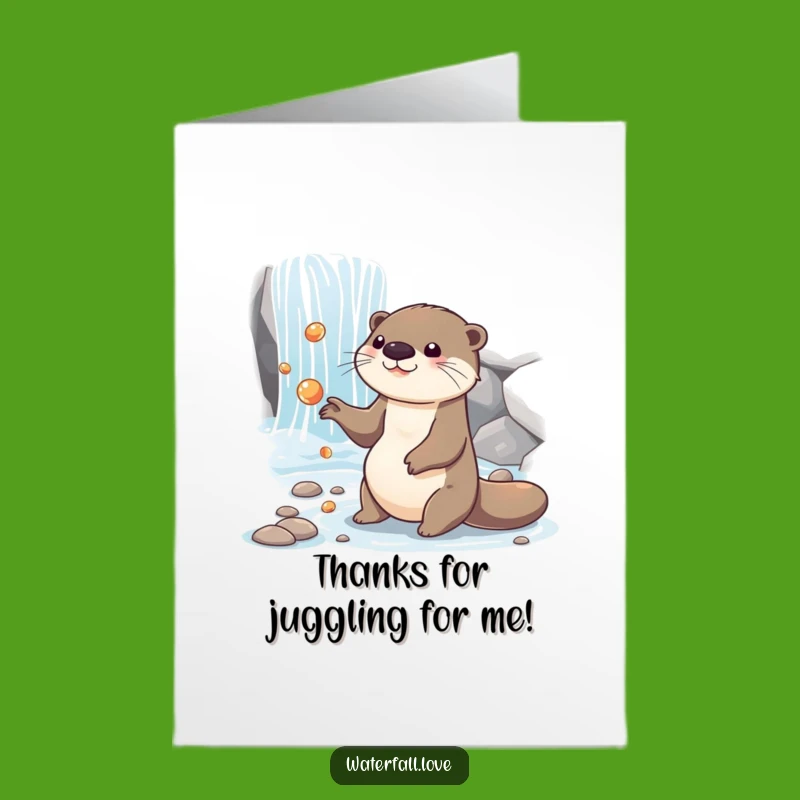 Free Printable Thank You Card: Otter's Shiny Thanks - Print Instantly
