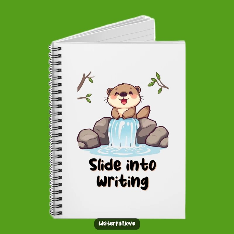Funny Otter Waterfall Notebook - Playful Sliding Journal, Perfect Funny Gift